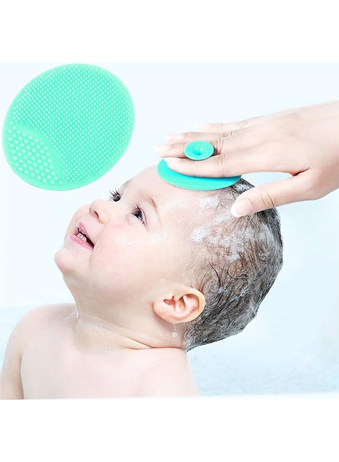 MR LION Baby Bath Brush Baby Cradle Cap Brush Silicone Massage Brush Silicone Scrubbers Exfoliator Brush Baby Skin Scrubbers For Dry Skin Cradle Cap And Eczema (Large Blue & Green) - Image 5