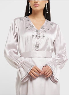 hayas closet Ruched Sleeve Embellished Dress  - Image 3