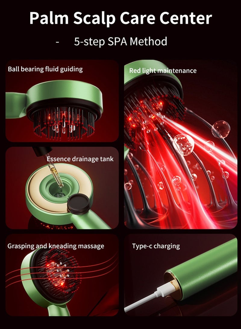 ACHAS Electric Massage Comb, Vibration Red Light Therapy 660nm, Hair Growth Massage Infrared Scalp Brush, Anti Hair Loss Essential Oils Applicator - Image 2