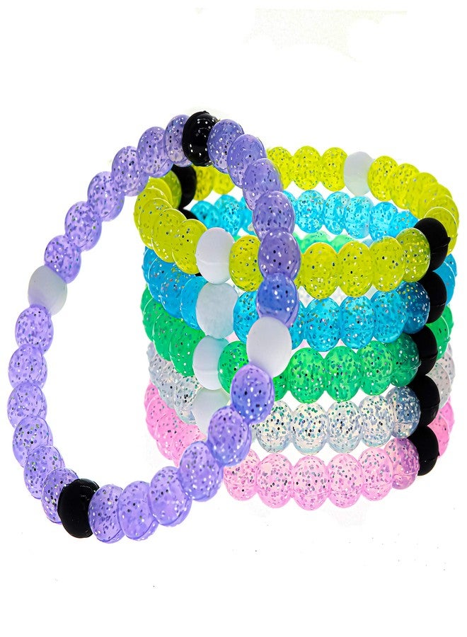 FROG SAC 6 Beaded Bracelets for Teen Girls, Sparkly Glitter Bracelet Pack, Cute Bracelets for Kids, Teen Girl Stuff, Birthday Party Favors for Teens - Image 1