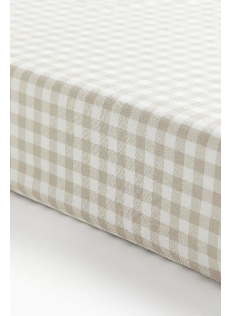اتش اند ام Gingham-checked cot fitted sheet