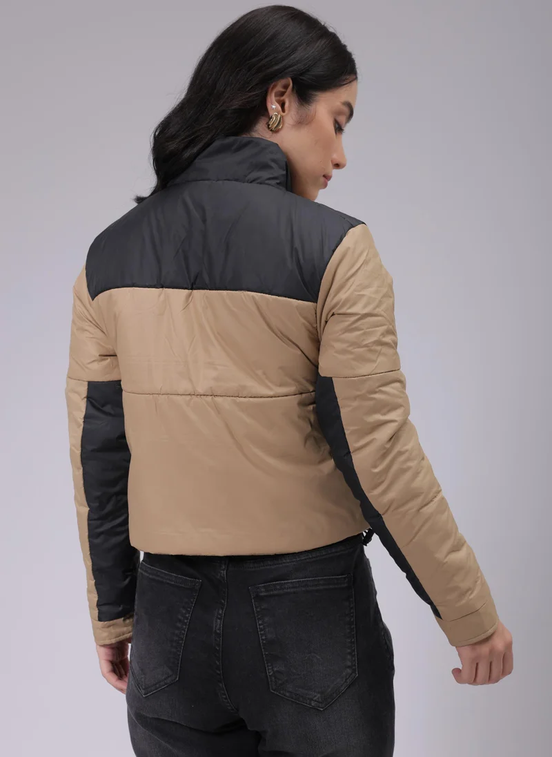 مرفوعة Women Regular Fit Colourblocked Puffer Jacket