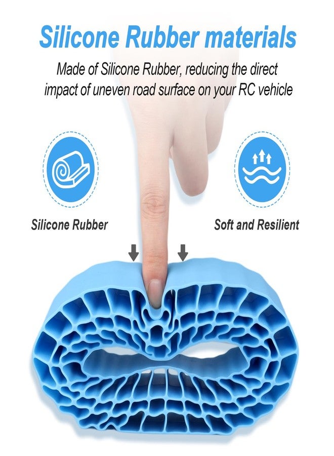 AllinRC 2.2" Silicone Rubber Tire Inserts, 4-Pack, Fits 132-134 mm (5.25" OD) Tires, Soft, 125×45 mm, Waterproof, Strong Sidewall Support, Better Traction for RC Crawlers (Blue) - Image 3