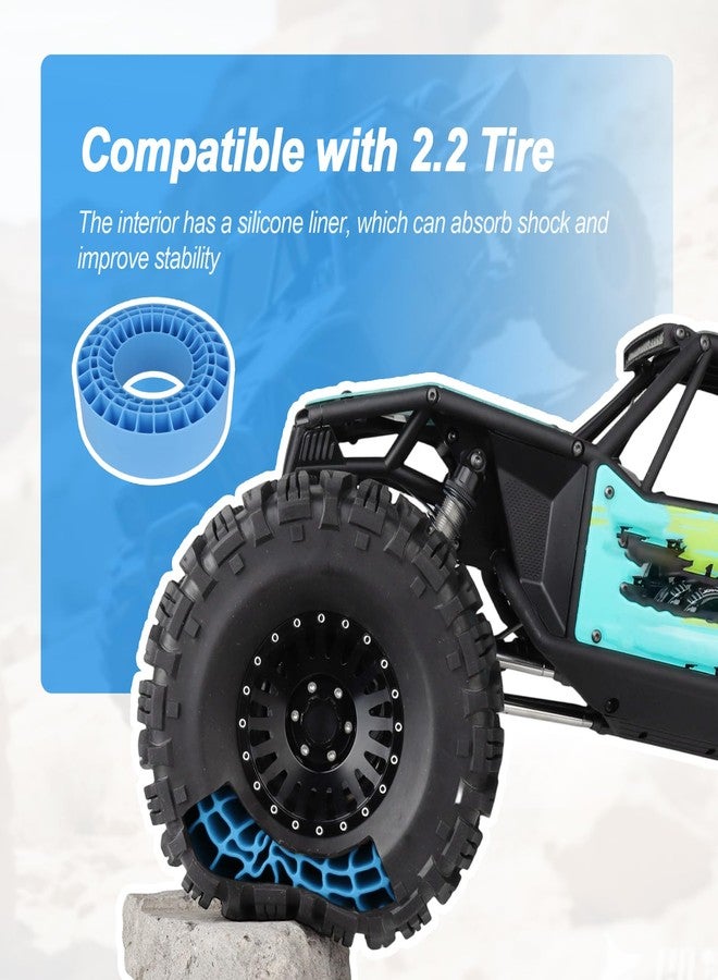 AllinRC 2.2" Silicone Rubber Tire Inserts, 4-Pack, Fits 132-134 mm (5.25" OD) Tires, Soft, 125×45 mm, Waterproof, Strong Sidewall Support, Better Traction for RC Crawlers (Blue) - Image 4