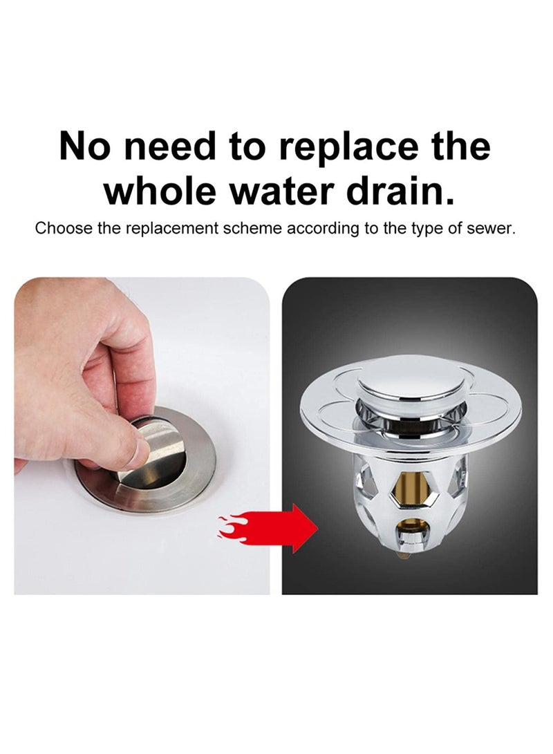 Barakah Pop Up Sink Plug, Universal Bathroom Sink Stopper, Bathroom Sink Plug Pop-up Drain Filter for 1.2-1.5 Inch Basin Sink Stopper, Replacement Drain Plug for Bathroom Basin Sink Kitchen Bidets (Black) - Image 5