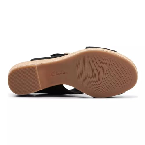 clarks صندل كلاركس النسائي جيسيل دوف برباط ويدج، أسود نوبوك، 8 - Image 4