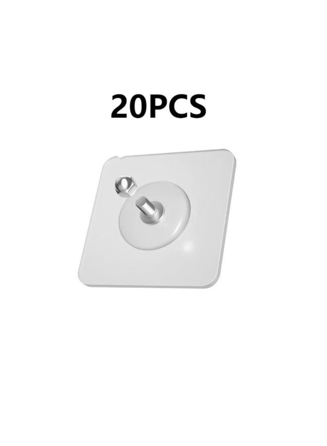 Self-Adhesive Photo Frame Hooks, 20PCS (Buy 10 Get 10 Free) - Stainless Steel & Ceramic, Smooth Lightweight Wall Mount Hooks for Bathroom, Kitchen Home Organization &  Decoration - Image 1