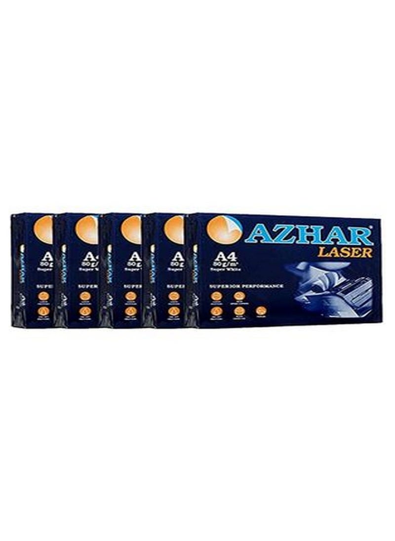 Azhar AZHAR Laser White Copy Paper 80gm A4 Cartoon Of 5 Packs  - Image 1