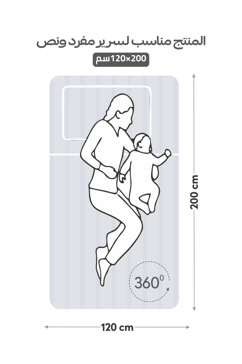 Donetella 2-Piece Striped Bedding Set – Twin Fitted Sheet 120x200+30 cm with All-Around Elastic & 1 Matching Pillowcases - Image 3