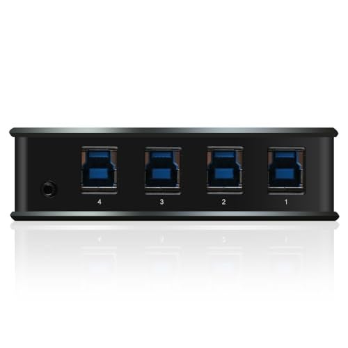 IOGEAR 4x4 USB 3.0 Peripheral Sharing Switch - Share 4 USB Devices Between 4 Computers - LED Indicators - Cables & Remote Included - PC - MAC - Printer - Scanner - Mouse/Keyboard and More - GUS434 - Image 2