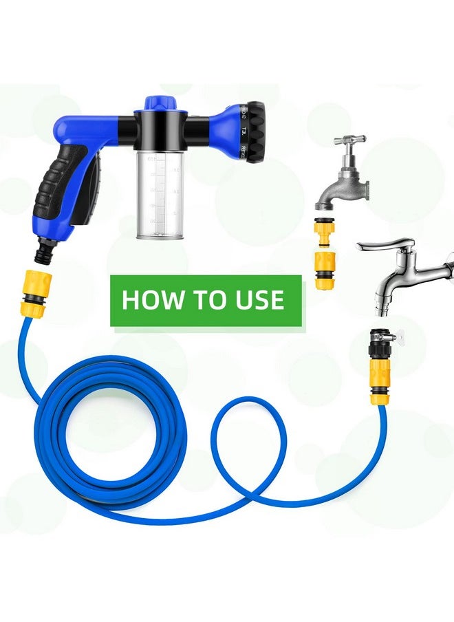 Perthlin 6 Pieces Dog Wash Hose Attachment with Soap Dispenser Pet Bathing Tool Set Dog Comb Brush for Pet Washing(9.45 x 6.3 x 2.48 Inch,Blue)  - Image 2