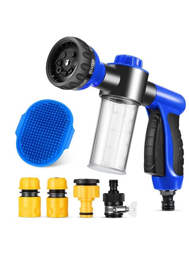 Perthlin 6 Pieces Dog Wash Hose Attachment with Soap Dispenser Pet Bathing Tool Set Dog Comb Brush for Pet Washing(9.45 x 6.3 x 2.48 Inch,Blue)  - Image 1
