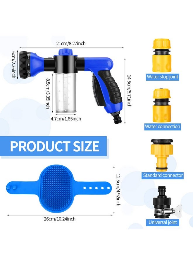 Perthlin 6 Pieces Dog Wash Hose Attachment with Soap Dispenser Pet Bathing Tool Set Dog Comb Brush for Pet Washing(9.45 x 6.3 x 2.48 Inch,Blue)  - Image 3