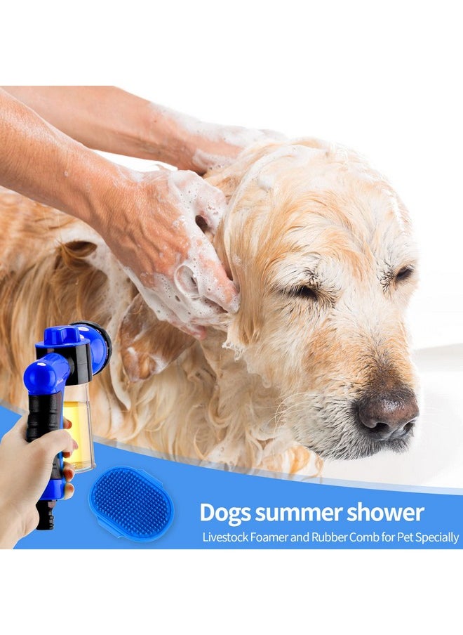 Perthlin 6 Pieces Dog Wash Hose Attachment with Soap Dispenser Pet Bathing Tool Set Dog Comb Brush for Pet Washing(9.45 x 6.3 x 2.48 Inch,Blue)  - Image 5