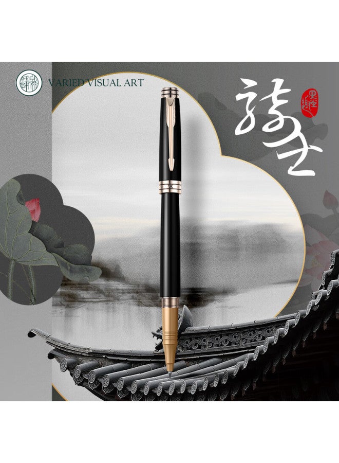 Vva Signature Pen, Business Office Gift, Ballpoint Pen, Adult Signature Pen, Student Handwriting Practice, Birthday Gift For Men And Women, Black Liya Gold Clip, 0.5mm - Image 1