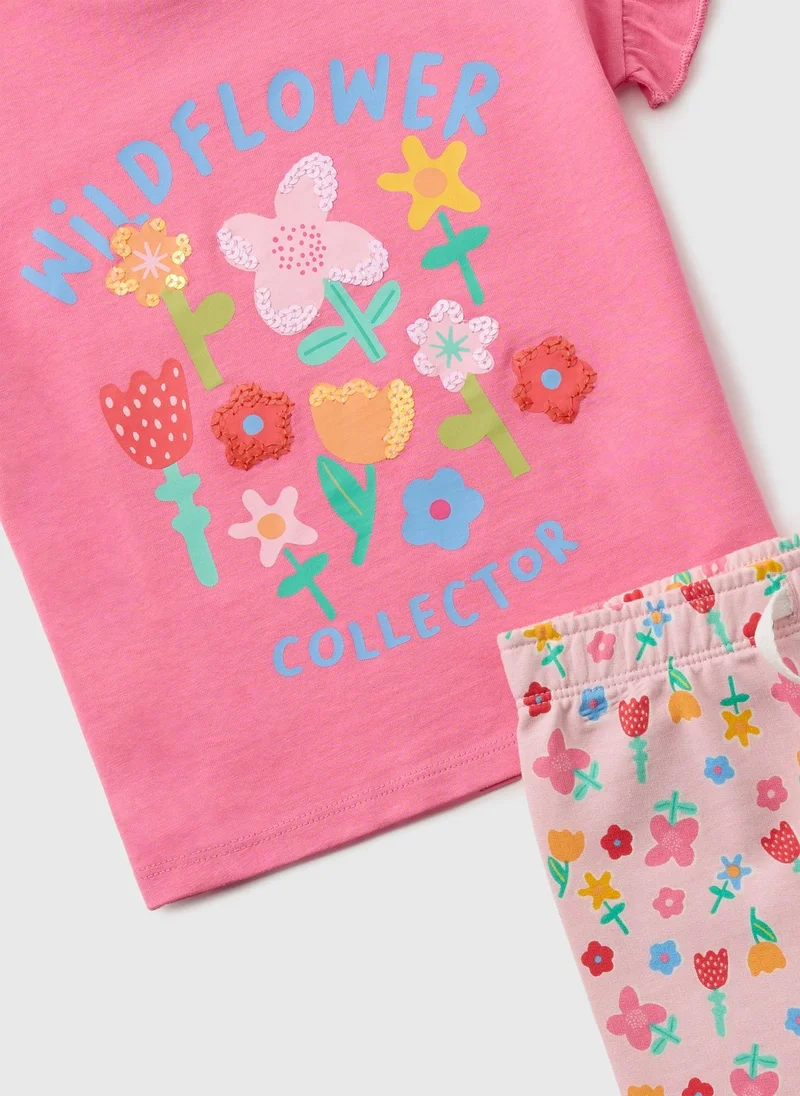 ماتلان Girls Wildflower Wide Leg Set