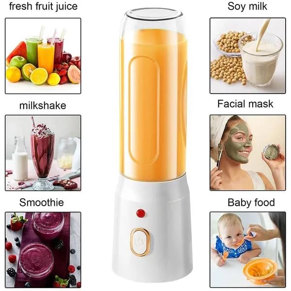 Qlect Portable Blender For Smoothie And Juices : Powerful 45 Watts Juicer Blender that Can Crush Ice too | Juicer Machine With 2200 Mah Rechargeable Battery-Smoothie Blender With Built In 500 ML Jar - Image 3