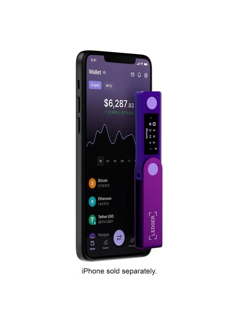 Ledger Nano X Crypto Cold Wallet, Genuine French Hardware Wallet with OLED Screen & Secure Element Chip, 1-Year Free Rep-Purple - Image 5