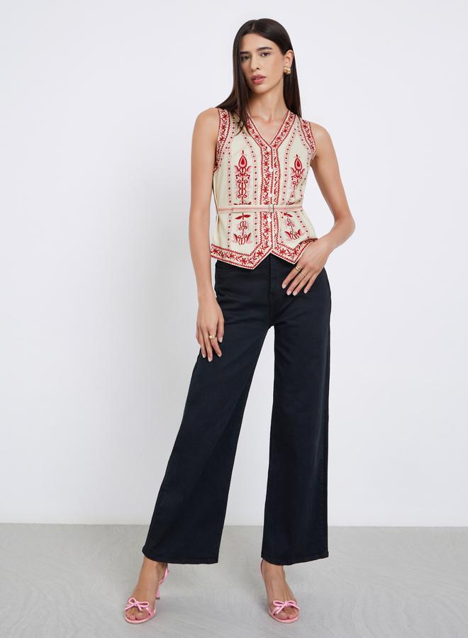 Take Two Women Embroidered Sleeveless Top - Image 2