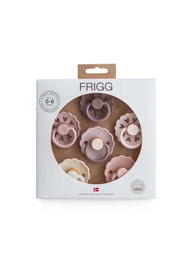 FRIGG لهاية FRIGG الدائرية من اللاتكس للأطفال 0-6 أشهر 6-pack حب متفتح - الحجم 1 - Image 1