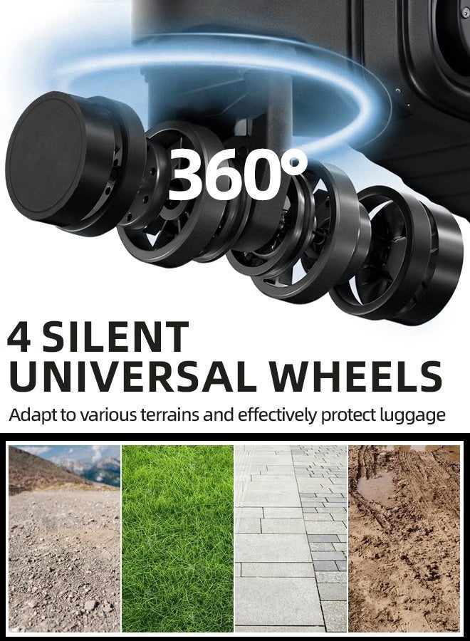 جندي مجموعة حقائب سفر قابلة للتوسيع مكونة من 4 قطع مع عجلات دوارة، مجموعة حقائب سفر خفيفة الوزن مع أقفال TSA، حقيبة يد بحجم 20 بوصة (أسود، مجموعة مكونة من 4 قطع (14 بوصة/20 بوصة/24 بوصة/28 بوصة)) - Image 4