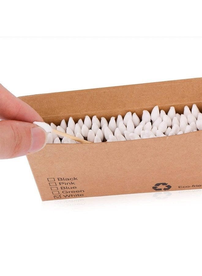 Yoseng Natural Bamboo Cotton Swabs, Eco-Friendly & Biodegradable – Comfortable and Soft,Plastic Free Double Ear Sticks for Ears Cleaning and Makeup,Dirt Removal,crafts,painting (White-200pcs) - Image 5