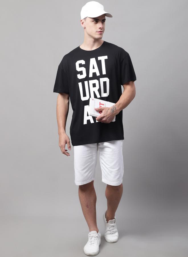 Take Two Men Black Graphic Print Oversized T-Shirt By Door74 - Image 5