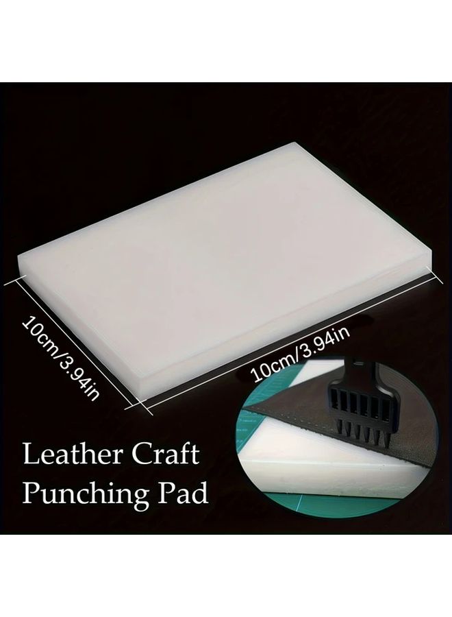 1pc White Leather Punching Board Perforated Cutting Pad For DIY Craft Tool - Image 2