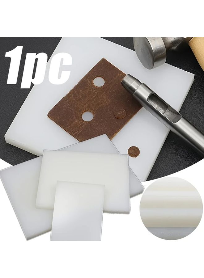 1pc White Leather Punching Board Perforated Cutting Pad For DIY Craft Tool - Image 1