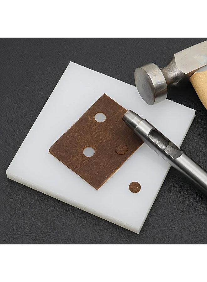 1pc White Leather Punching Board Perforated Cutting Pad For DIY Craft Tool - Image 4