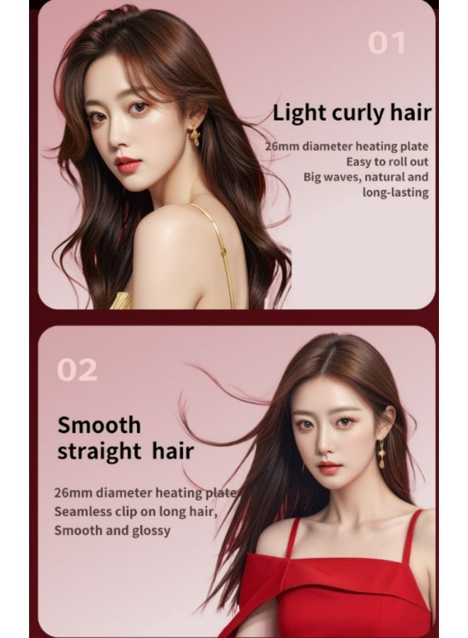 برميل طويل ستايلر ، حديد التجفيف مع تكنولوجيا الحرارة الرطوبة ، تلقائي 32 مم حديد التجفيف على الطراز الكوري كبير التجفيف المستقيم و التجفيف مزدوج الاستخدام نموذج الطلاء الرذاذ مخفف الوزن ومدمج لتسوية الشعر والتجفيف. جنس واحد. هدية عيد ميلاد رائعة - Image 5