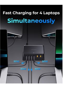 VOLTME 240W 6-Port USB-C Charger GaN PD140W Fast Charging Station Hub with 1.5 Meter AC Cable, USB-C & USB-A Wall Plug Power Adapter for MacBook Pro/Air, Dell, Steam Deck, iPhone 16/15/14/13, Samsung Galaxy S24/S23, Pixel, Android Devices, Type-C Laptops, Tablets, and More – Multiport Fast Charging (Black)  - Image 2