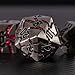 Maywin Cracked Rune Metal Dice Set for DND RPG Dark Fantasy Fractured Design Premium Heavy Metal Polyhedral Dice with Deep Engraved Numbers 7Piece Set Red Infernal Vein - Image 4