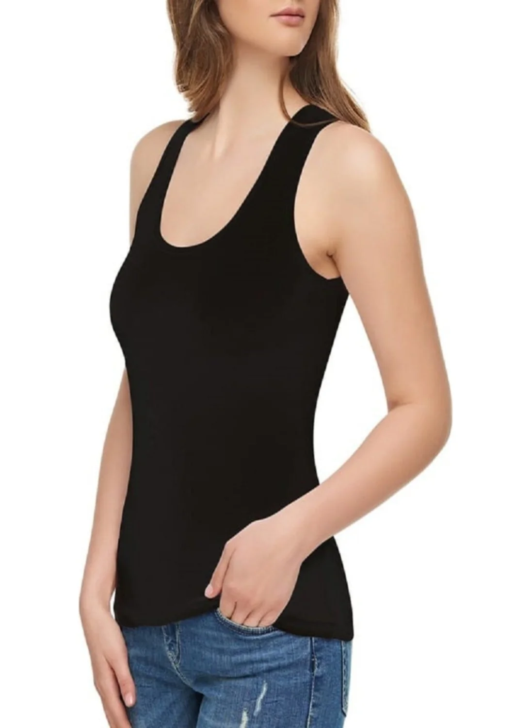 Tutku Passion Women's Ribana Thick Strappy Undershirt 6 Pack