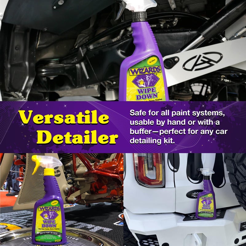 Wizards - Wipe Down Quick Detailer Spray - Matte Finish Cleaning Solution - Effortless On-The-Go Detailing for Flat, Suede, and Denim Surfaces - Professional Auto and Motorcycle Care Essential - 22 Oz - Image 4