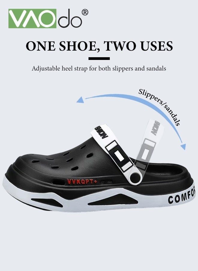 فاو دو قباقيب رجالية كاجوال، قباقيب داعمة للقوس، صنادل خارجية سهلة الارتداء، أحذية شاطئ مائية خفيفة الوزن غير قابلة للانزلاق وجيدة التهوية، شباشب خارجية عصرية باللون الأسود - Image 5