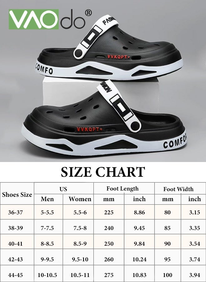 فاو دو قباقيب رجالية كاجوال، قباقيب داعمة للقوس، صنادل خارجية سهلة الارتداء، أحذية شاطئ مائية خفيفة الوزن غير قابلة للانزلاق وجيدة التهوية، شباشب خارجية عصرية باللون الأسود - Image 3