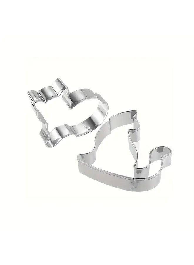 Set Of 8 Stainless Steel Kitten Animal Cartoon Cookie Pastry Cutters Baking Tools - Image 5