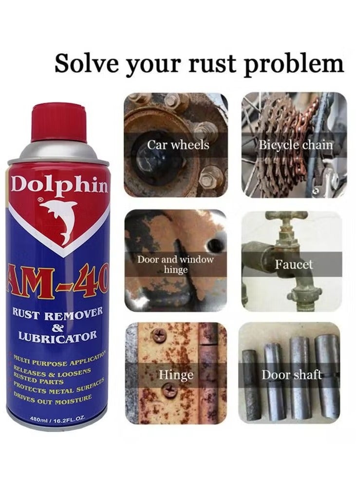 دولفين AM-40 بخاخ مزيل للصدأ ومزيت – حماية فائقة للمعادن بدون بقايا دهنية - Image 3