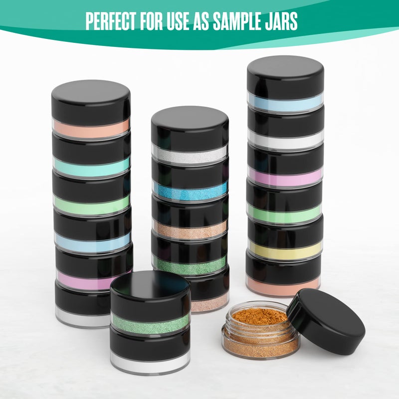 Houseables Sample Containers, Lip Balm Containers, Sample Jars, Mini Jars with Lids, Small, Empty for Makeup, Powder, Gloss, Cosmetic, Tiny, Chapstick, Dab, Wax, Scrub, Little, Plastic, 3 Gram, 50 PK - Image 3