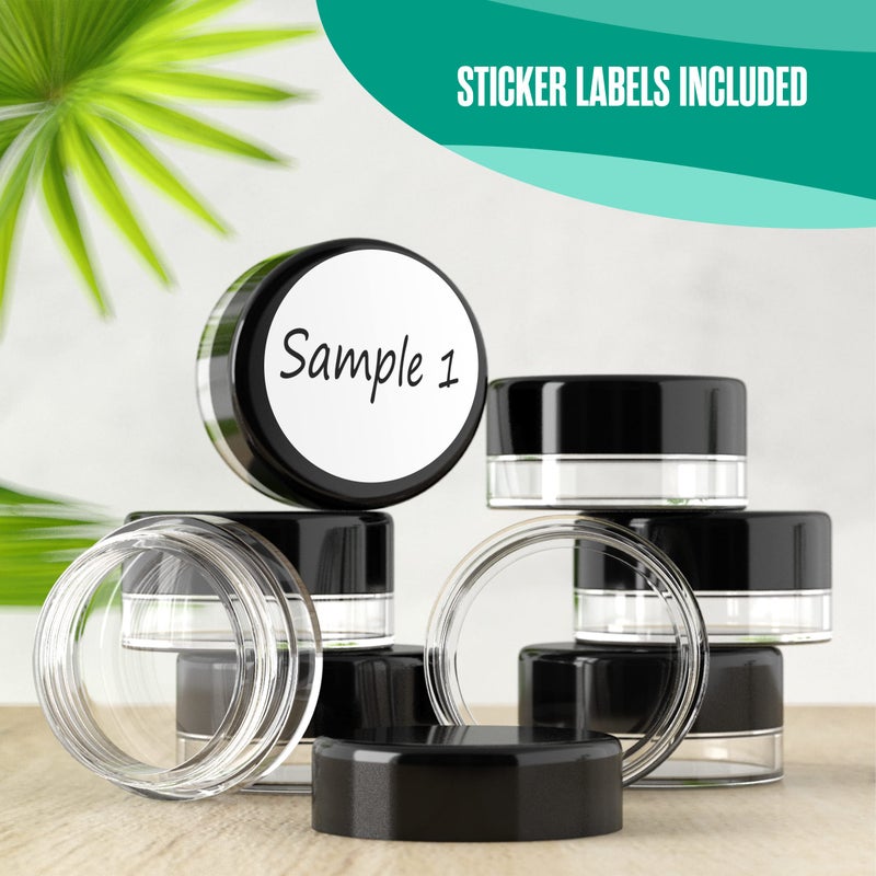 Houseables Sample Containers, Lip Balm Containers, Sample Jars, Mini Jars with Lids, Small, Empty for Makeup, Powder, Gloss, Cosmetic, Tiny, Chapstick, Dab, Wax, Scrub, Little, Plastic, 3 Gram, 50 PK - Image 4