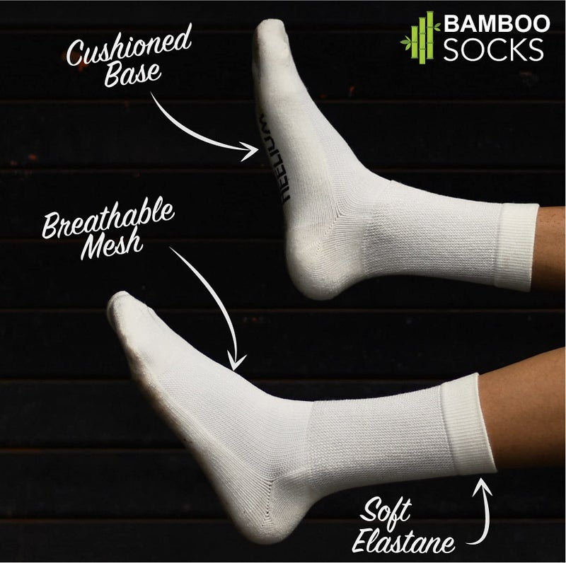 HEELIUM Bamboo Crew Socks for Men | Formal & Office Socks | Odour Free & Cushioned Base | 3X Softer than Regular Socks - Image 3