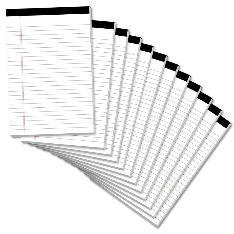 PINJINGPRO Legal Pads 5×8 Inch Notepad, 12 Pack Note Pads College Ruled Perforated Memo Pad for Work Study Daily Note Taking List, Lined Writing Pads Memo Refills Notepads for Office Home School, 30 Sheet/ Pad - Image 1
