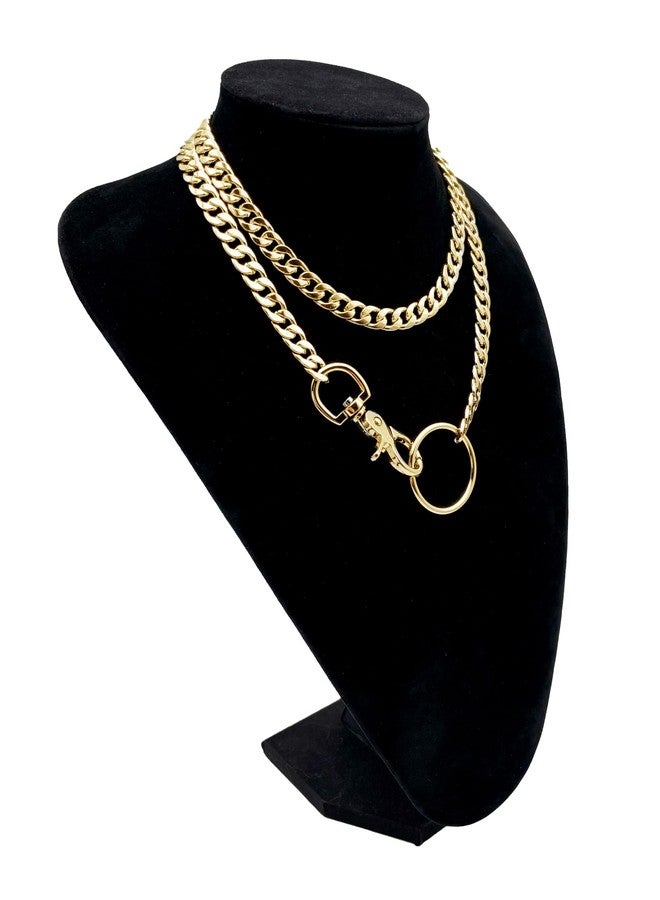 paloli Women's Slip Chain Rainbow Heart O-Ring Chunky Chain Necklace, Rays Cuban Long Layered Jewelry, Adjustable Lariat Y-Necklace Heart Loop Choker, 34'', Zinc - Image 4