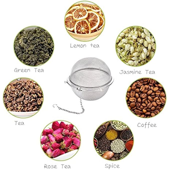 Winterworm Stainless Steel Tea Ball Loose Tea Infuser Strainer Filter Diffuser Herbal Spice 5 Pcs - Image 2
