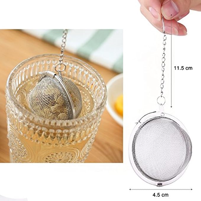 Winterworm Stainless Steel Tea Ball Loose Tea Infuser Strainer Filter Diffuser Herbal Spice 5 Pcs - Image 4
