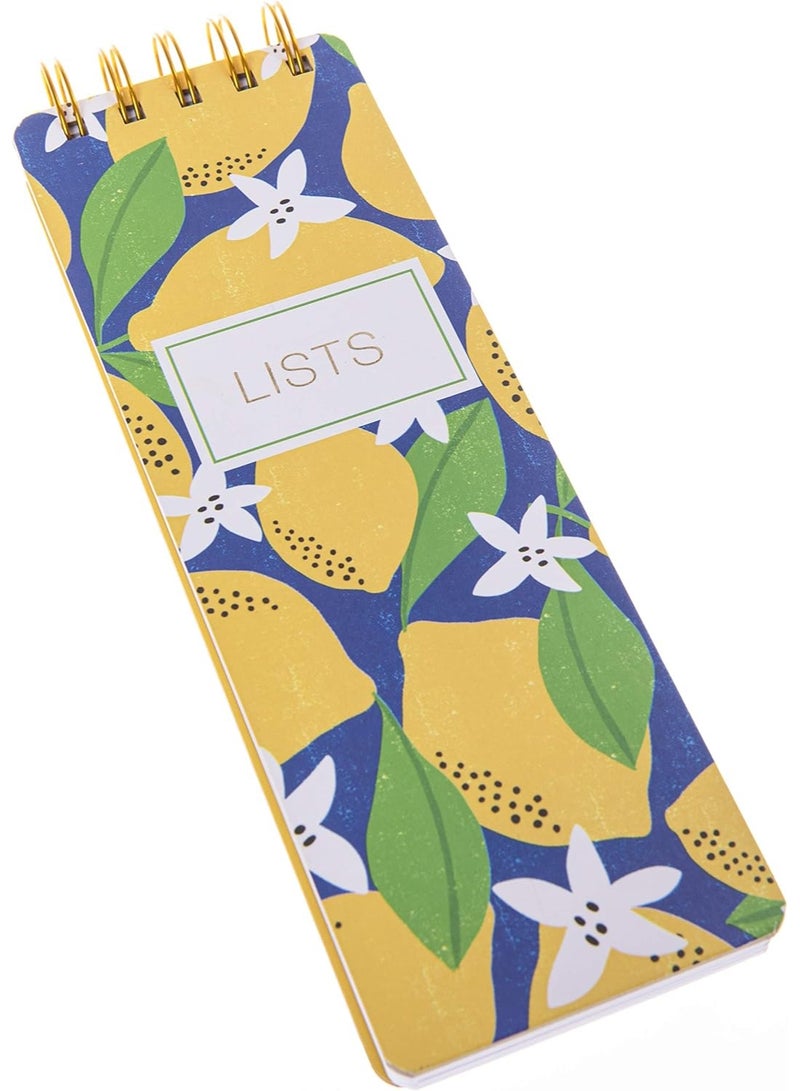 Graphique Reporter Journal, Lemon Design, Embellished Gold Foil Portable Notebook, 150 Lined Sheets, 3" x 8.75" - Perfect for Note Taking, List Making and Much More - Image 2