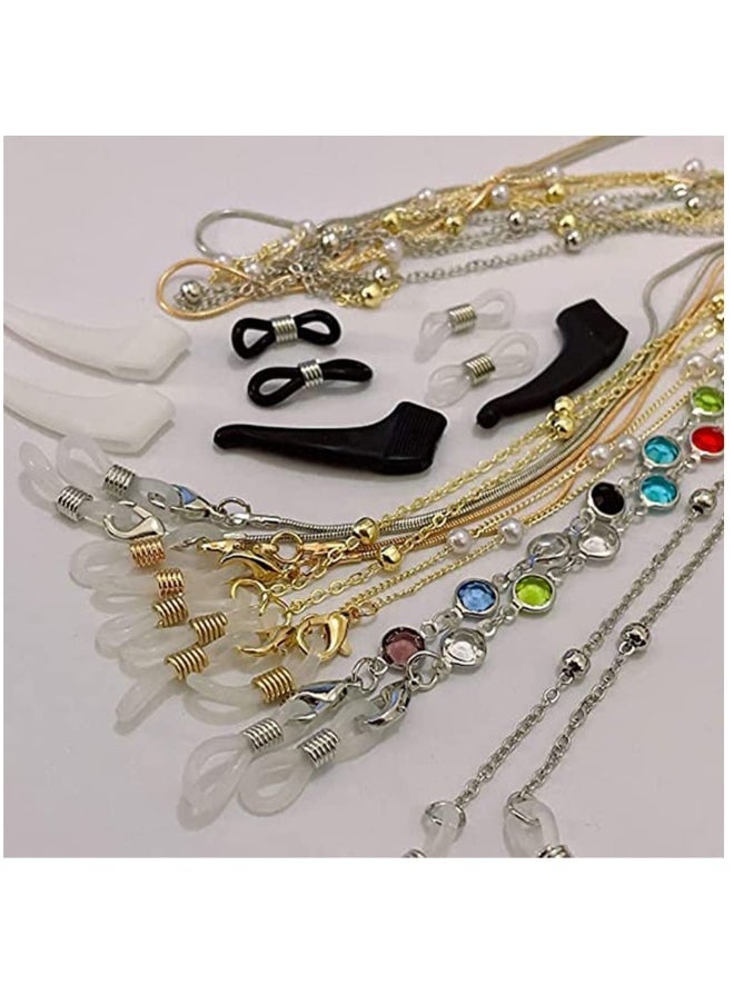 Generic 6 Pieces Glasses Holder Chain Lanyard Necklace Sunglass Fashion Eyeglass Glasses Chains Eyewear Retainer Beaded Eyeglass Strap Holder Anti-lost Leash Around Neck for Women Girls  - Image 4