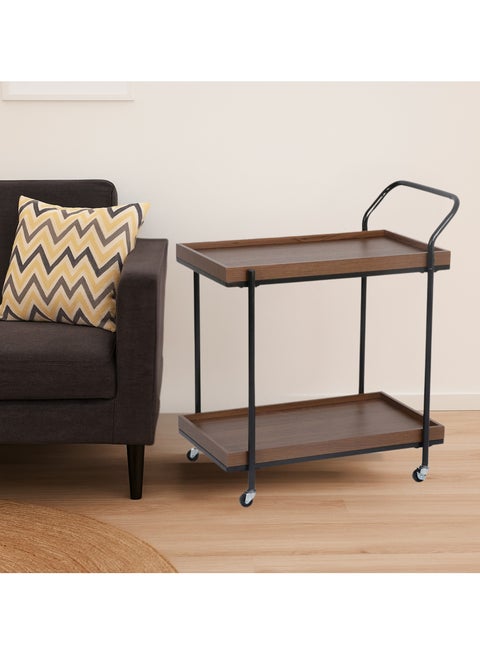 عربة تقديم الضيافة للشاي والقهوة متحركة رفين مستطيلة من بكسل الأثاث