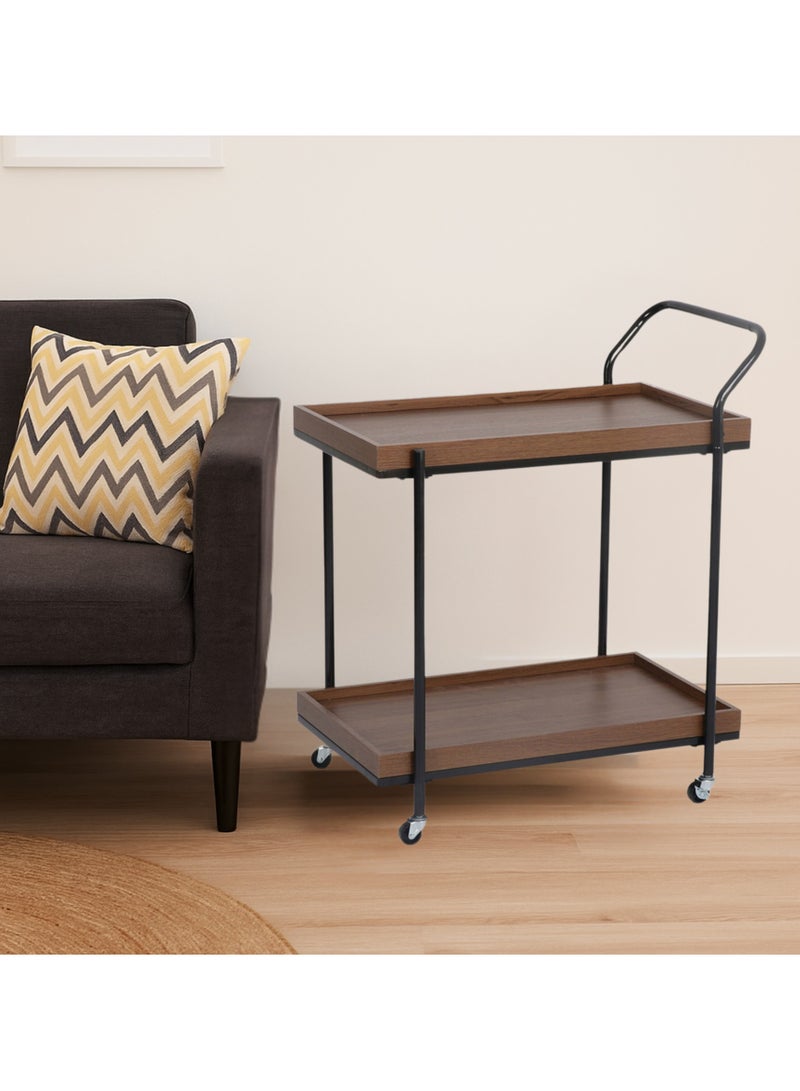 PixelsFurniture Pixels Furniture Rectangular 2-Tier Mobile Tea and Coffee Serving Trolley - Image 1